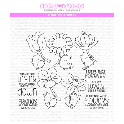 Clearly Besotted Stempel - Floating Flowers